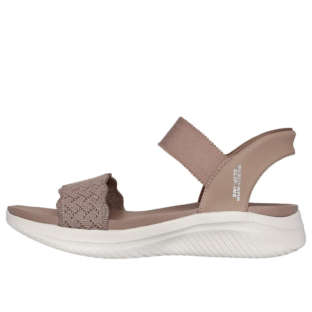 SKECHERS Women's Ultra Flex 3.0 Feelin Pretty Sandal (Mocha)