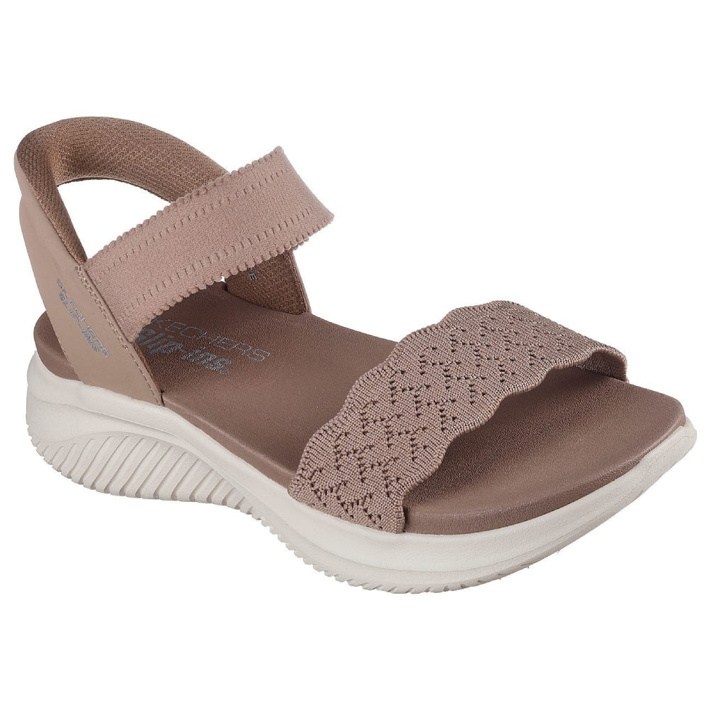 SKECHERS Women's Ultra Flex 3.0 Feelin Pretty Sandal (Mocha)