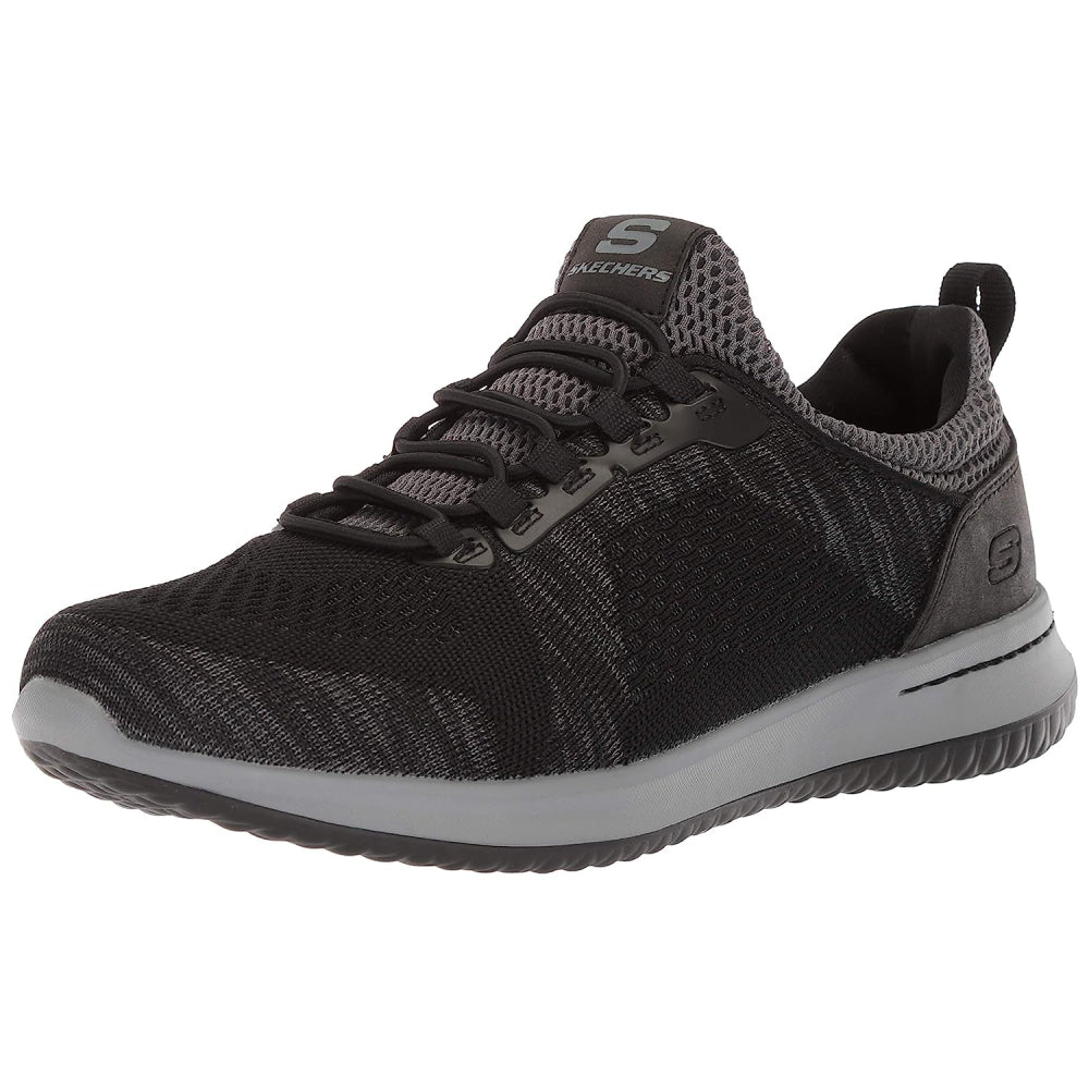 SKECHERS Delson Brewton Running Shoe (Black/Charcoal)