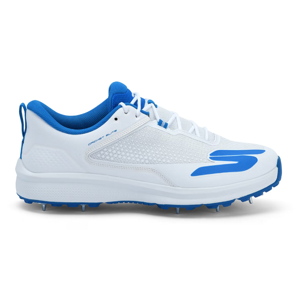 SKECHERS Cricket Elite Cricket Shoes (White/Light Blue)