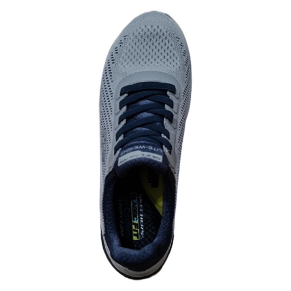 SKECHERS Delson 3.0 Running Shoe (Grey/Navy)