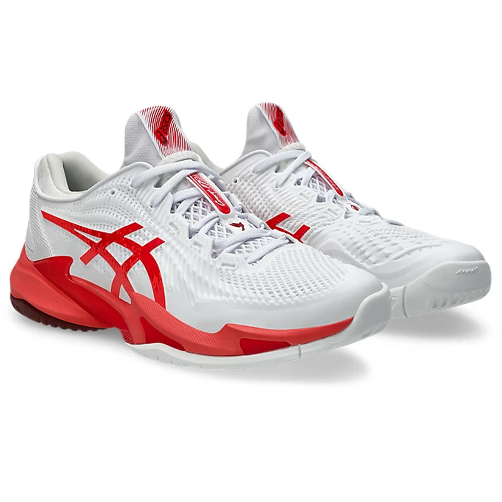 ASICS Court FF 3 Novak Tennis Shoe (White/Electric Red)