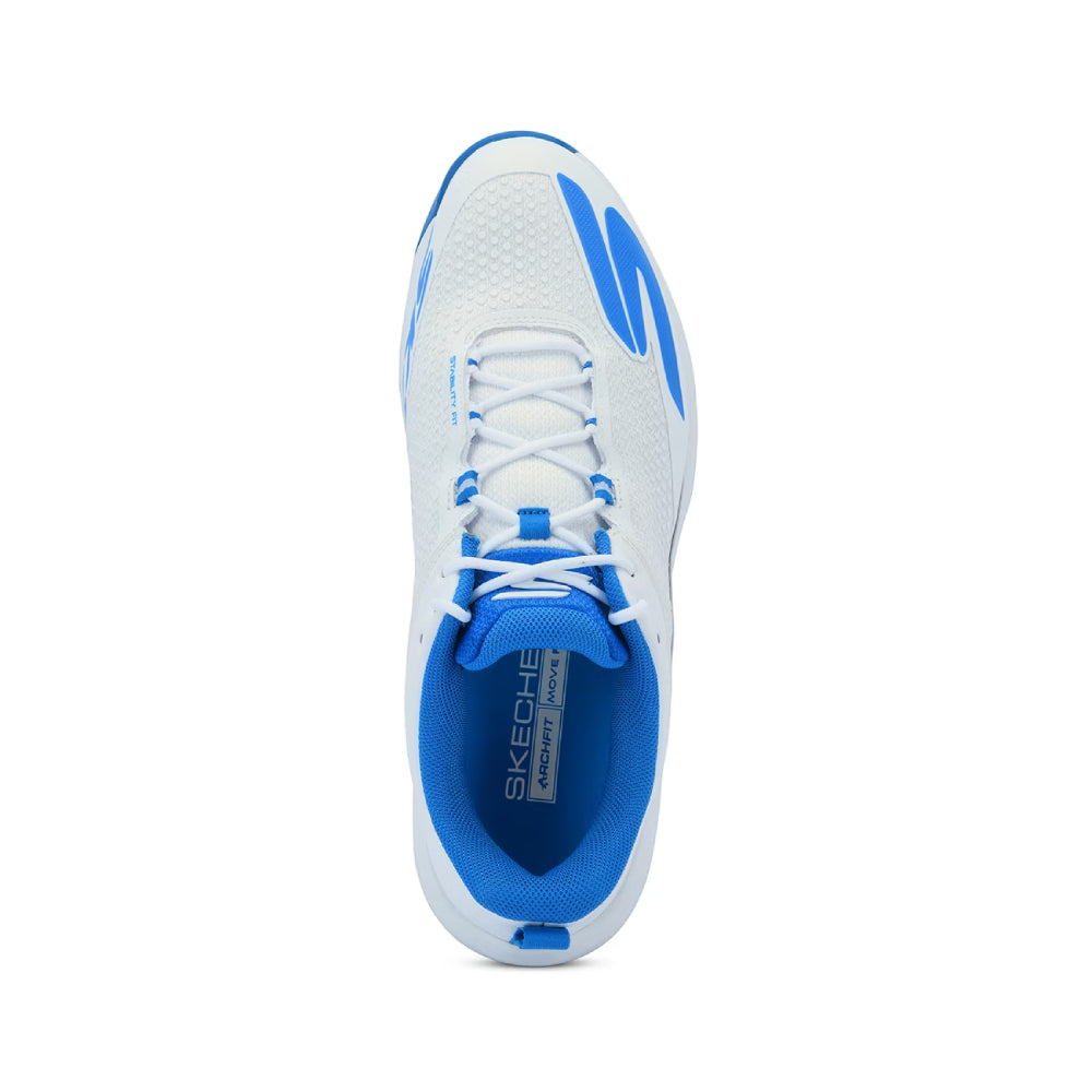 SKECHERS Cricket Elite Cricket Shoes (White/Light Blue)