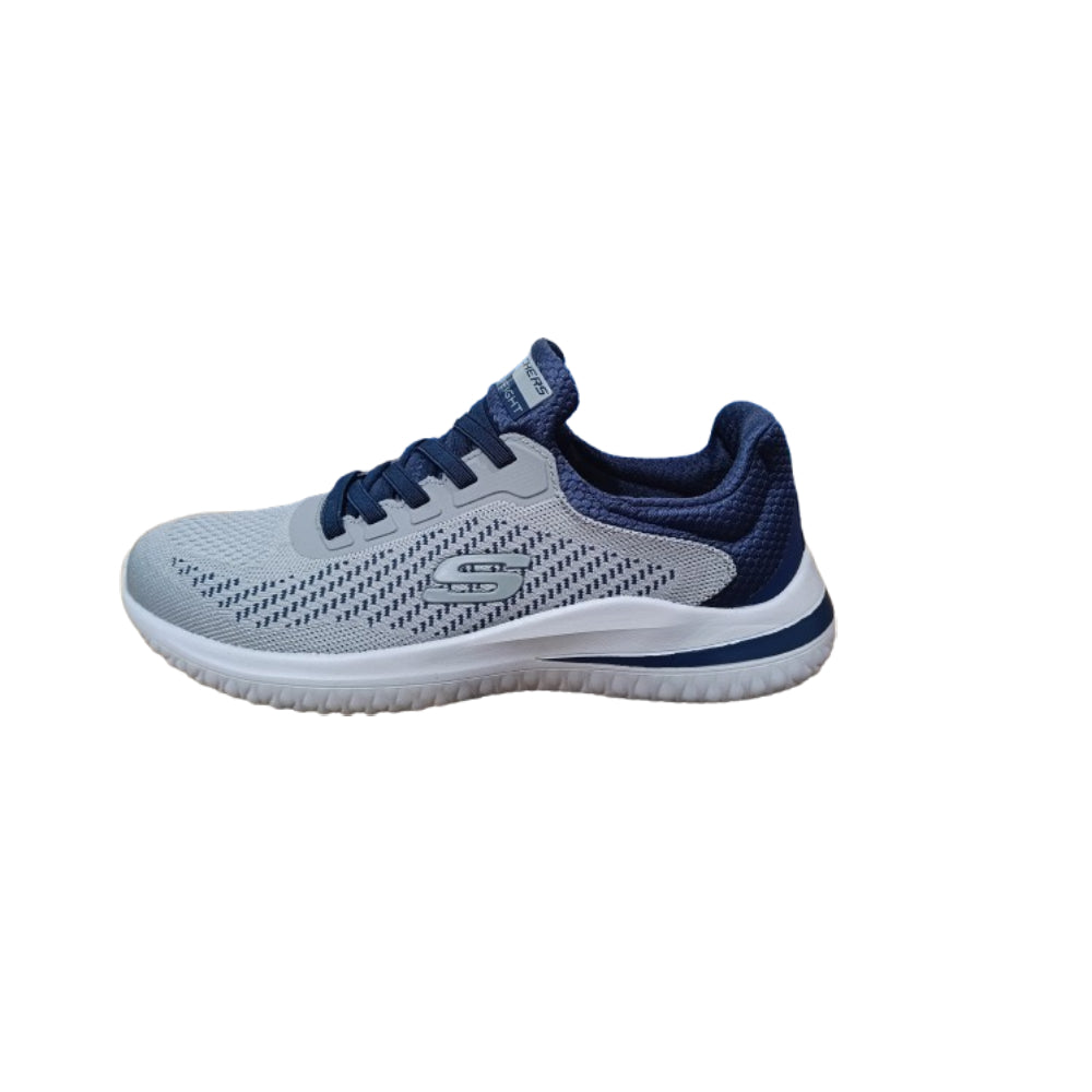 SKECHERS Delson 3.0 Running Shoe (Grey/Navy)