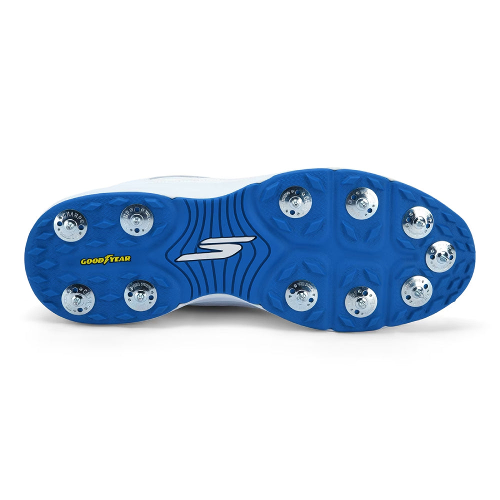 SKECHERS Cricket Elite Cricket Shoes (White/Light Blue)