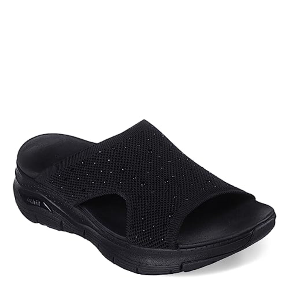 SKECHERS Women's Arch Fit Sweet Monet Sandal (Black)