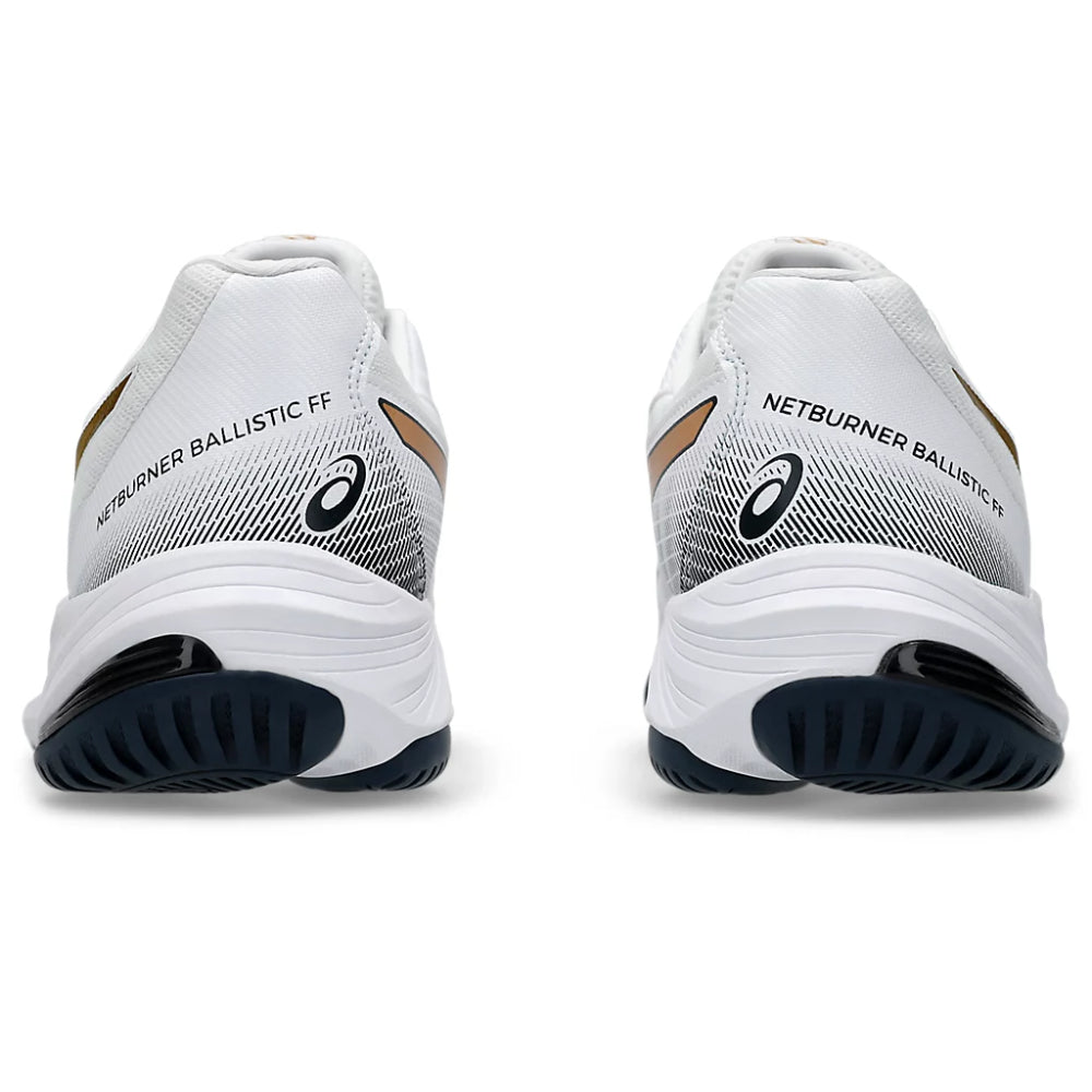 ASICS Netburner Ballistic FF3 Badminton Shoe (White/Pure Gold)