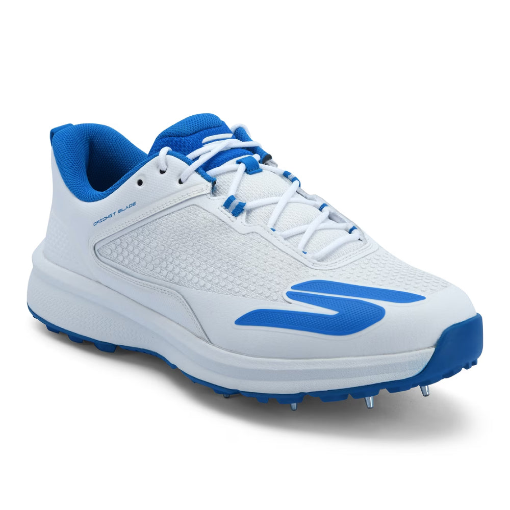 SKECHERS Cricket Elite Cricket Shoes (White/Light Blue)