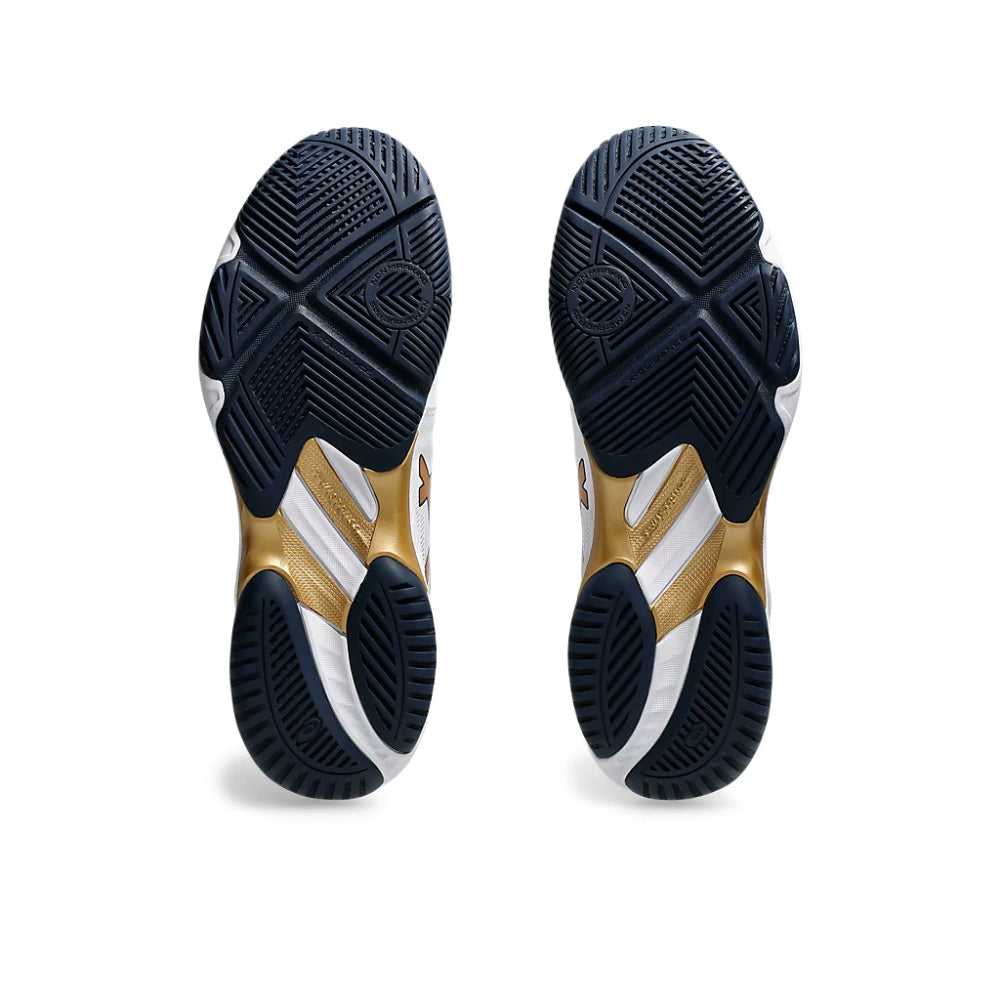 ASICS Netburner Ballistic FF3 Badminton Shoe (White/Pure Gold)