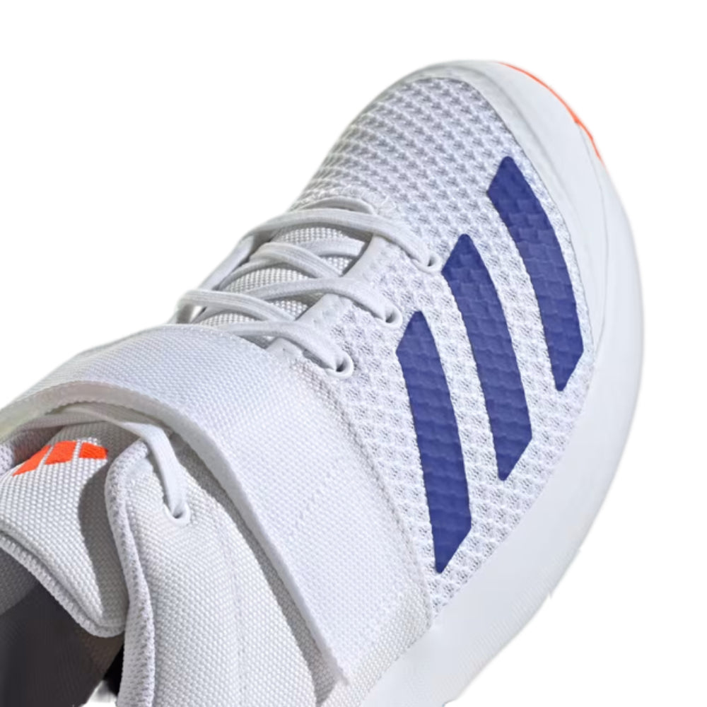 Adidas Adipower Vector 20 Cricket Shoe (Cloud White/Lucid Blue/Solar Red)