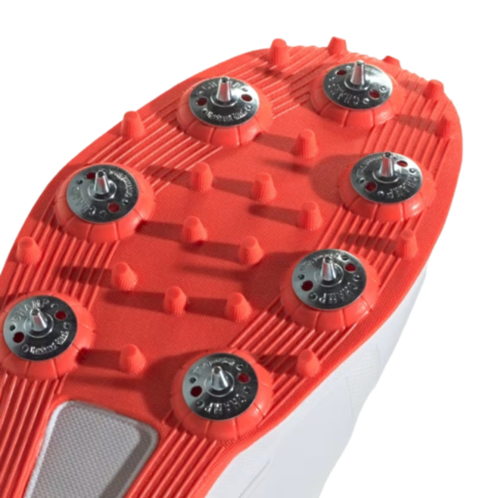 Adidas 22 YDS Cricket Shoe (Cloud White/Lucid Blue/Solar Red)