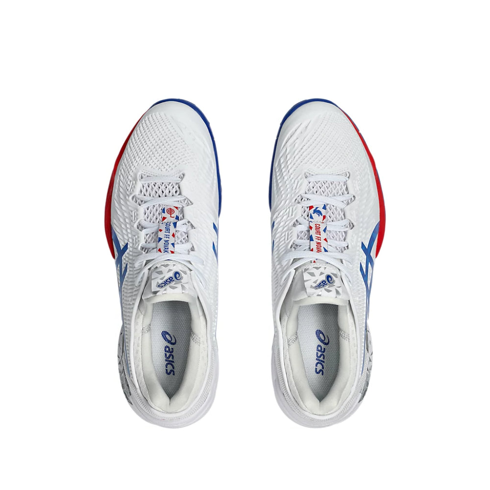 ASICS Court FF 3 Novak Tennis Shoe (White/Asics Blue)