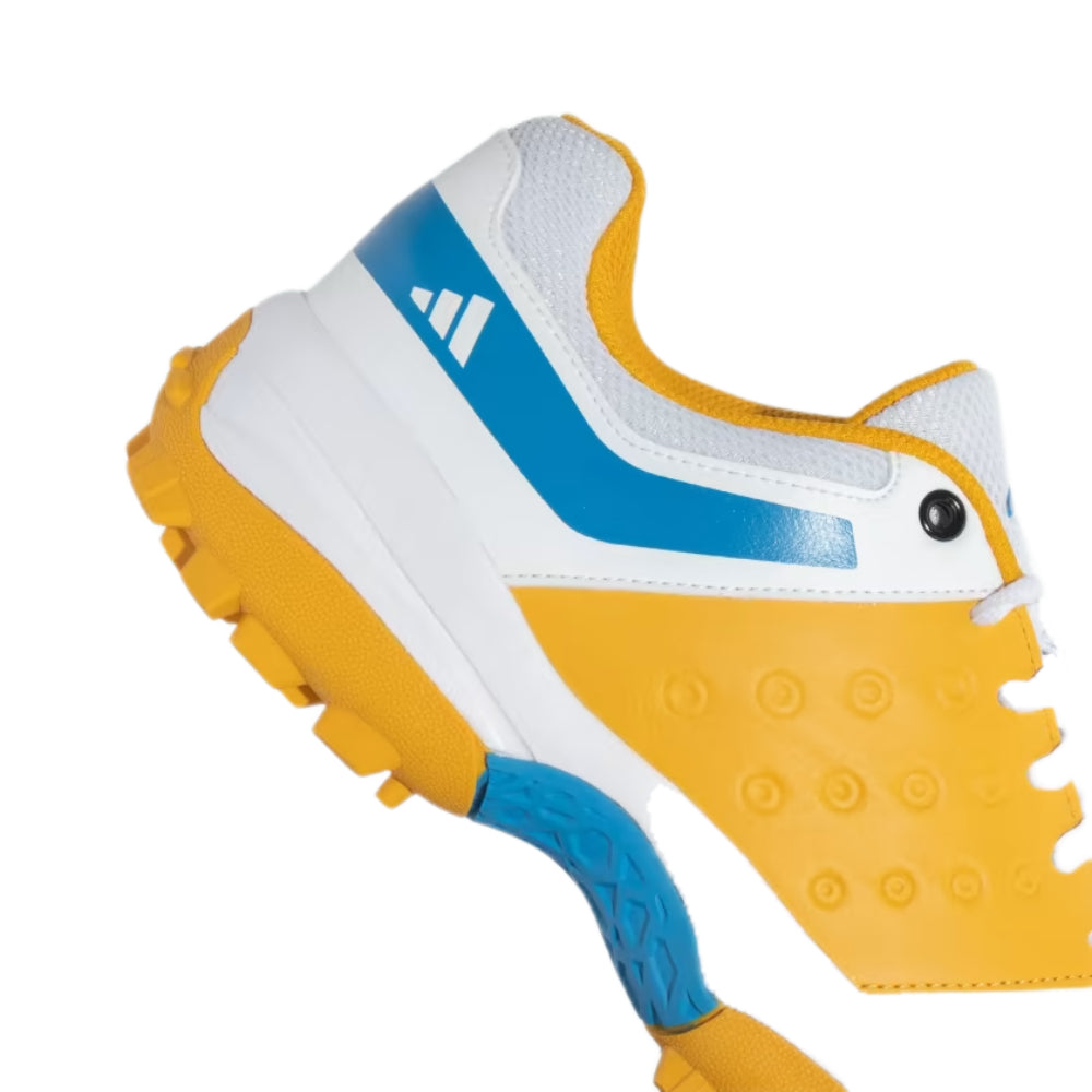 Adidas Crinu 23 Cricket Shoe (Cloud White/Pulse Blue/Preloved Yellow)