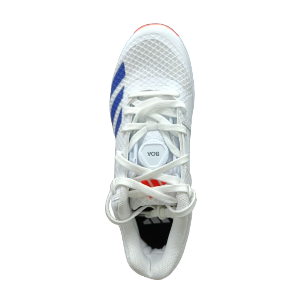 Adidas Adipower Vectorid 20 Cricket Shoe (White/Lucid Blue/Solar Red)