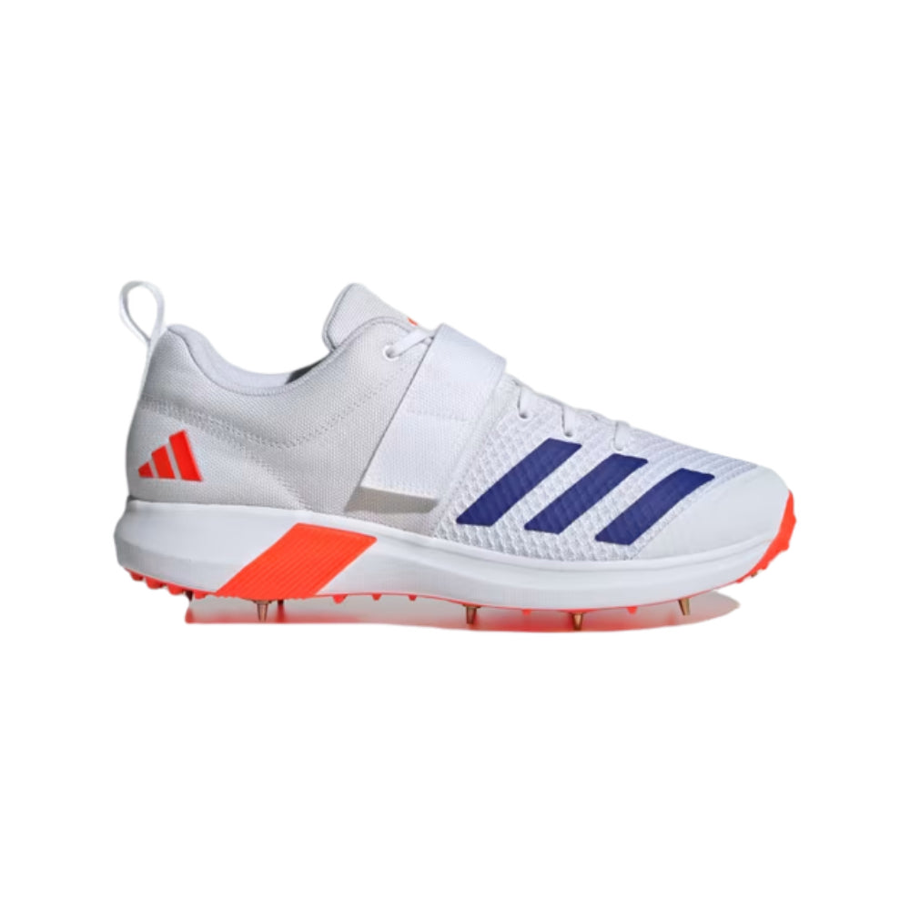 Adidas Men's Adipower Vector 20 Cricket Shoe (Cloud White/Lucid Blue/Solar Red)