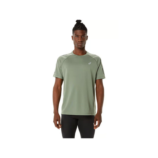 ASICS Men's Icon Short Sleeve Top (Lichen Green/Performance Black)