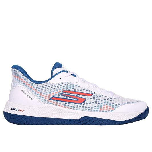 SKECHERS Men's Viper Court Pro Multi Court Shoes (White/Turquoise)