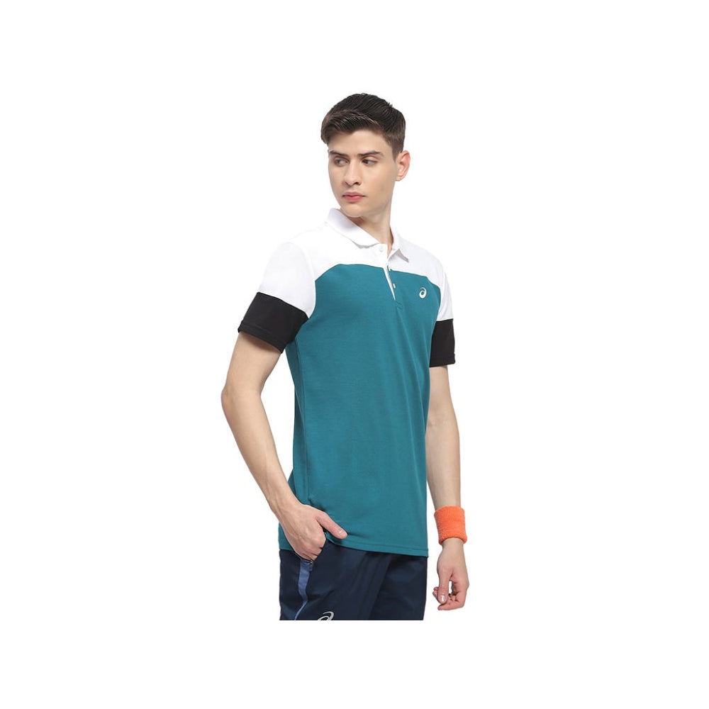 ASICS Men's Color Block Polo Top 2 (Rich Teal)