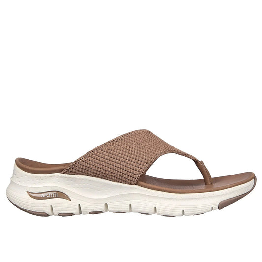 SKECHERS Women's Arch Fit Easy Day Sandal (Mocha)
