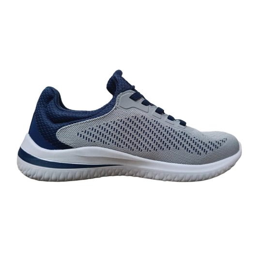 SKECHERS Delson 3.0 Running Shoe (Grey/Navy)