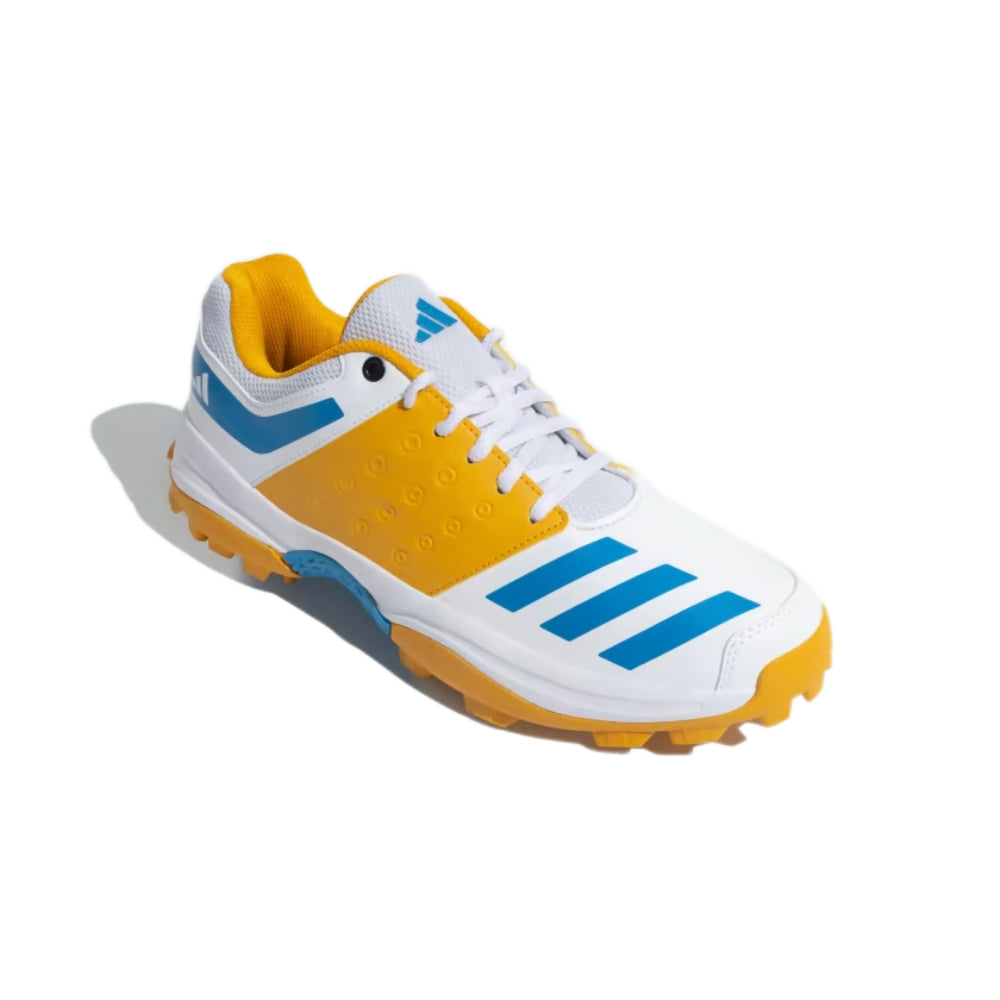 Adidas Crinu 23 Cricket Shoe (Cloud White/Pulse Blue/Preloved Yellow)