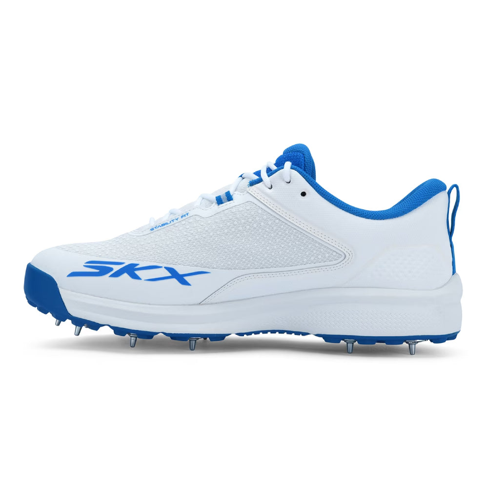SKECHERS Cricket Elite Cricket Shoes (White/Light Blue)