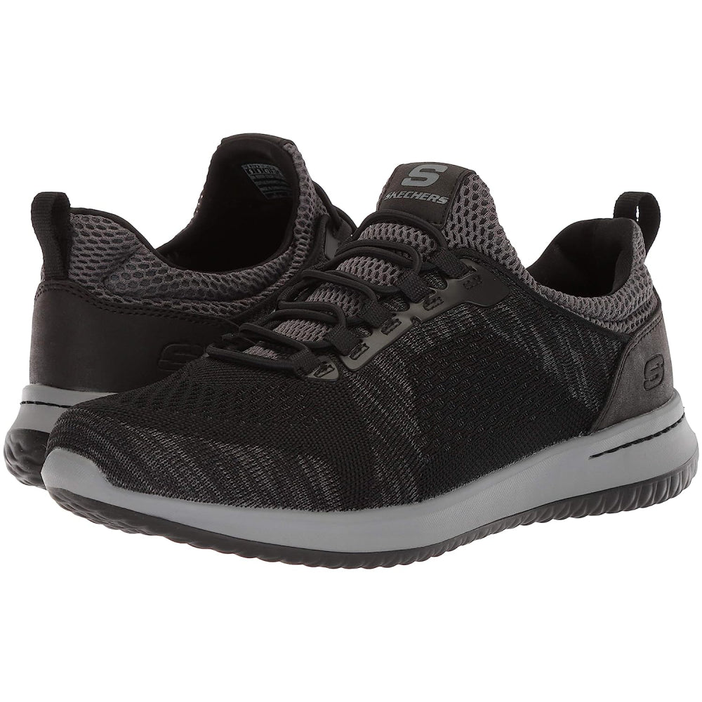 SKECHERS Delson Brewton Running Shoe (Black/Charcoal)